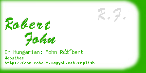 robert fohn business card